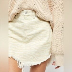We The Free Cream Asymmetrical Skirt
